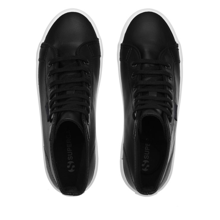 Superga 2341 Alpina Nappa Schwarz-f Avorio