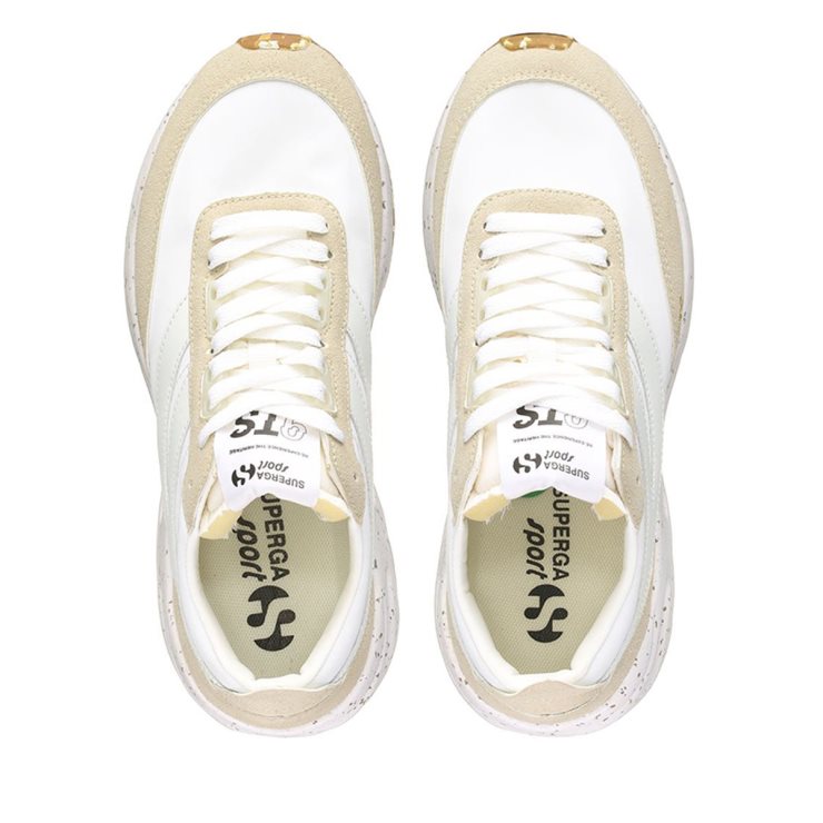 Superga 4089 Training 9ts Slim Veganes Kunstleder Beige Lt-f Avorio