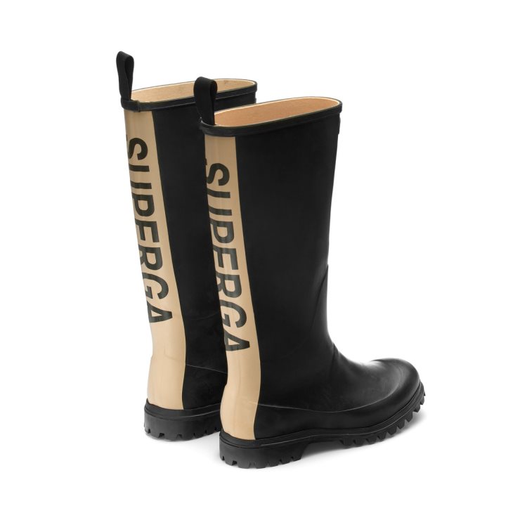 Superga 799 Gummistiefel Schriftzug Schwarz