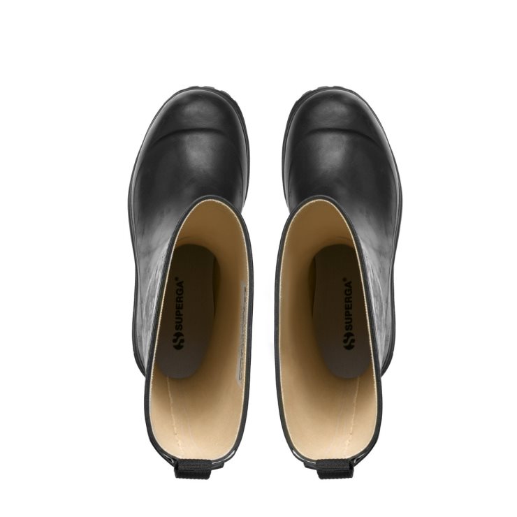 Superga 799 Gummistiefel Schriftzug Schwarz