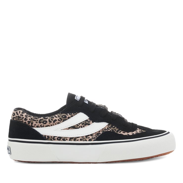 Superga 2941 Revolley Microleopard Schwarzer Microleopard