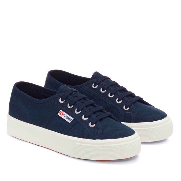 Superga 2730 Mid-Plateau Navy-F Weiß