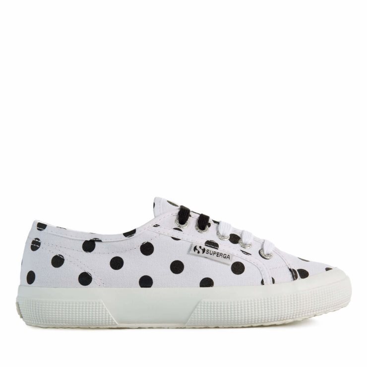 Superga 2750 Polkadots Weiß-schwarze Punkte