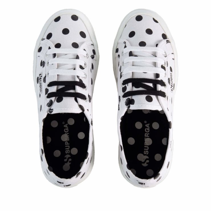 Superga 2750 Polkadots Weiß-schwarze Punkte