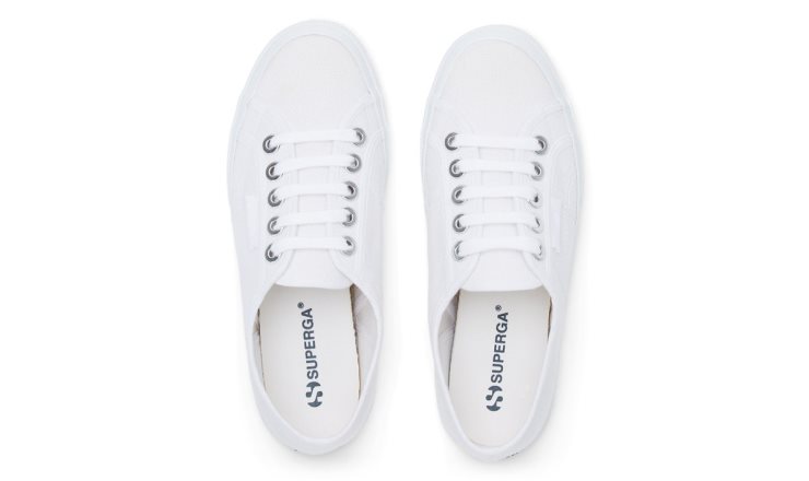 Superga 2750 Cotu Große ösen Weiß-platin