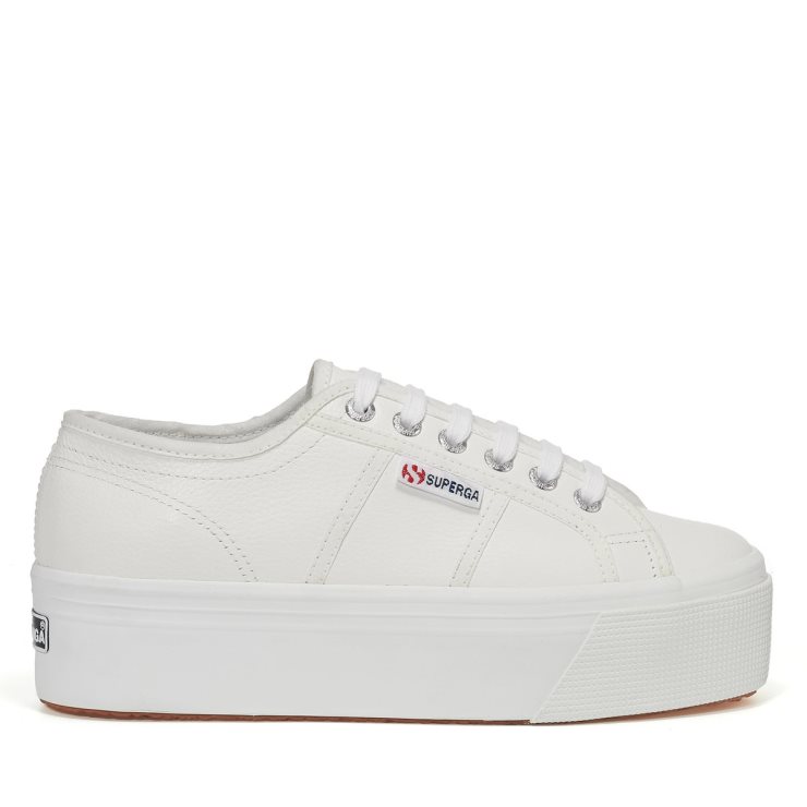 Superga 2790 Vollnarbenleder Weiß-weiß