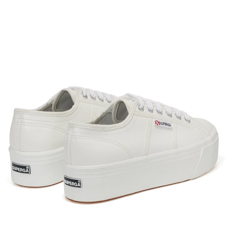Superga 2790 Vollnarbenleder Weiß-weiß