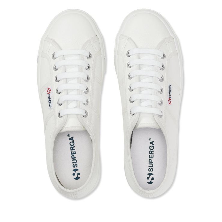 Superga 2790 Vollnarbenleder Weiß-weiß