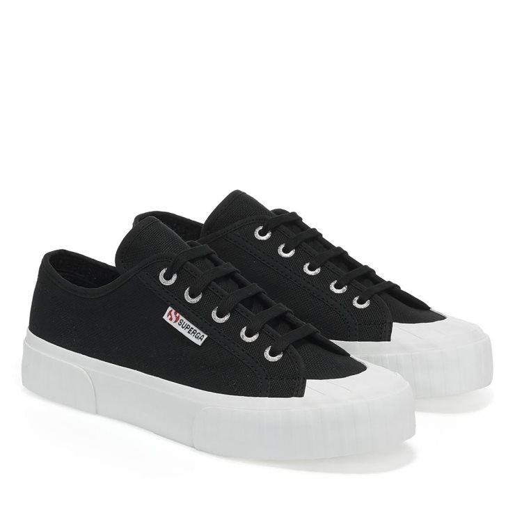 Superga 2630 Cotu Schwarz-weiß