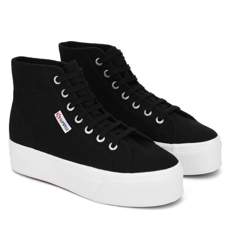 Superga 2705 High Top Schwarz-weiß