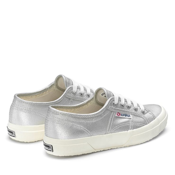 Superga 2750 Canvas Metallic Grausilber Matt-f Avorio