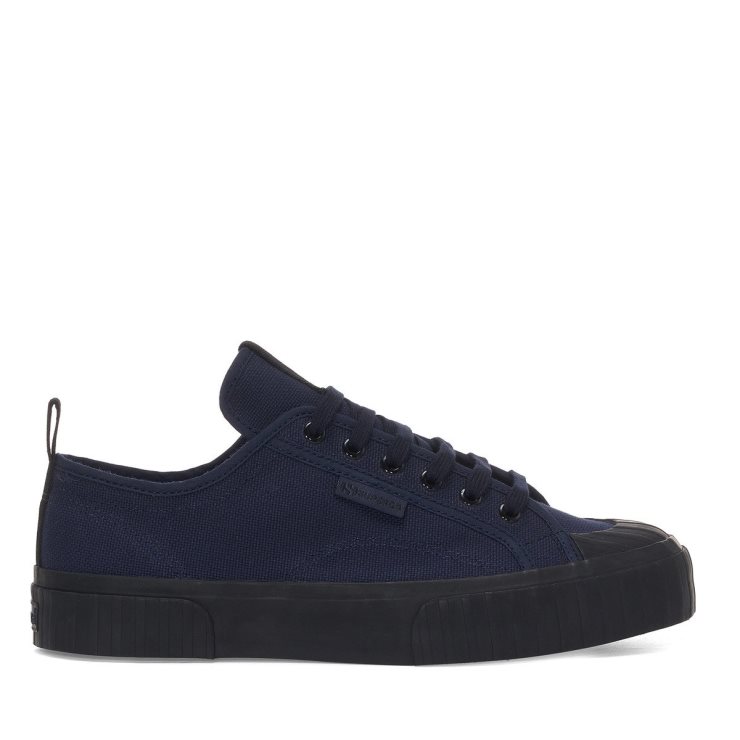 Superga 2630 Gestreiftes Gurtband Marine-schwarz