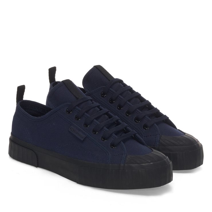 Superga 2630 Gestreiftes Gurtband Marine-schwarz