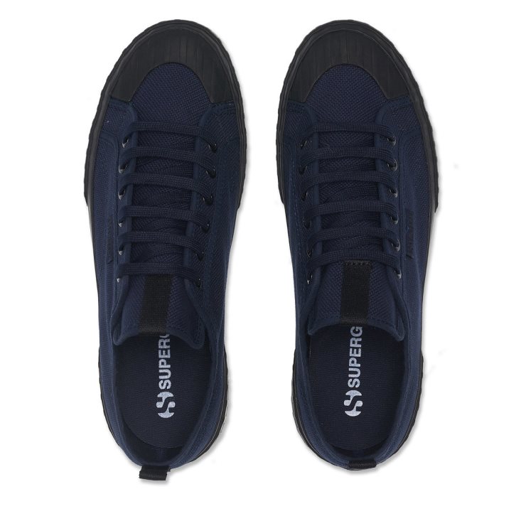 Superga 2630 Gestreiftes Gurtband Marine-schwarz
