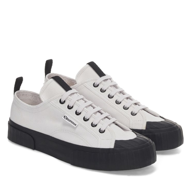 Superga 2630 Streifen Gurtband Grau Lt-schwarz