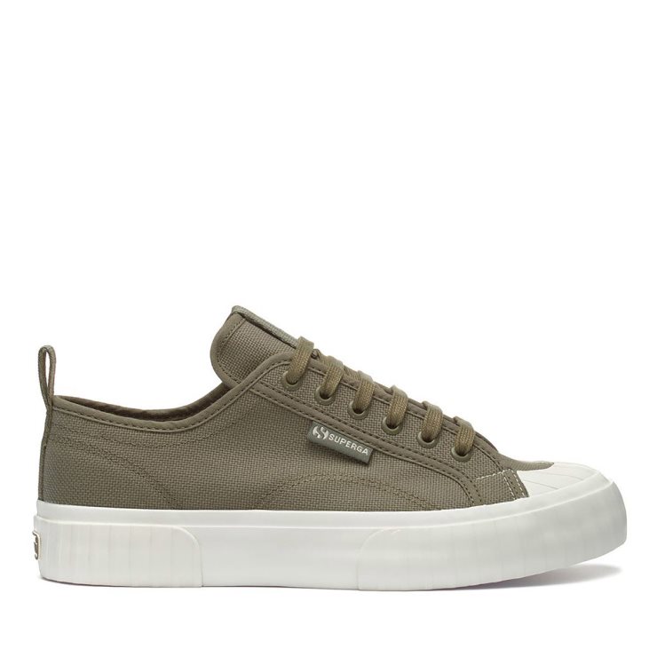 Superga 2630 Streifen Gurtband Grün Safari-f Avorio