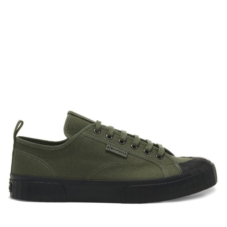 Superga 2630 Streifenband Grün Sherwood Schwarz