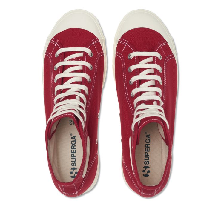 Superga 3192 Campionato Korb Rote Flamme Weiß Avorio