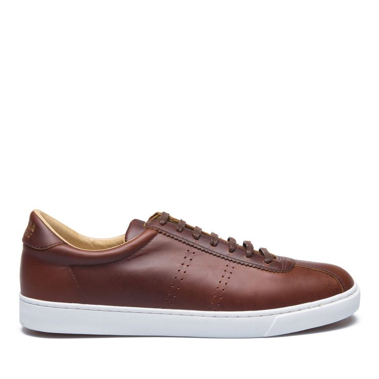 Superga 2843 Superga Sport Gebürstetes Leder Cognac-weiß