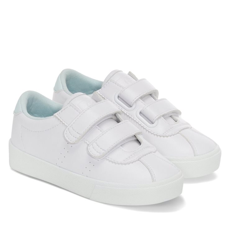 Superga 2843 Kids Club S Straps Vegan White-azure Ice