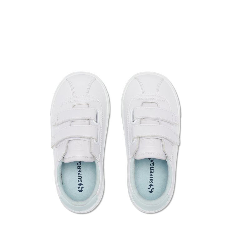 Superga 2843 Kids Club S Straps Vegan White-azure Ice