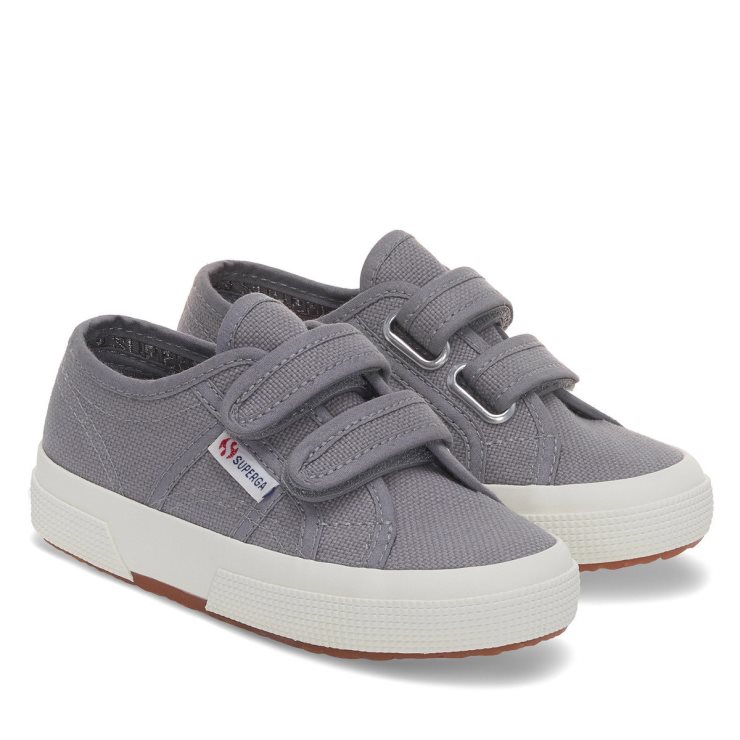 Superga 2750 Jstrap Classic Kids Grau Bläulich - F Avorio