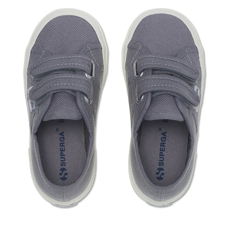 Superga 2750 Jstrap Classic Kids Grau Bläulich - F Avorio
