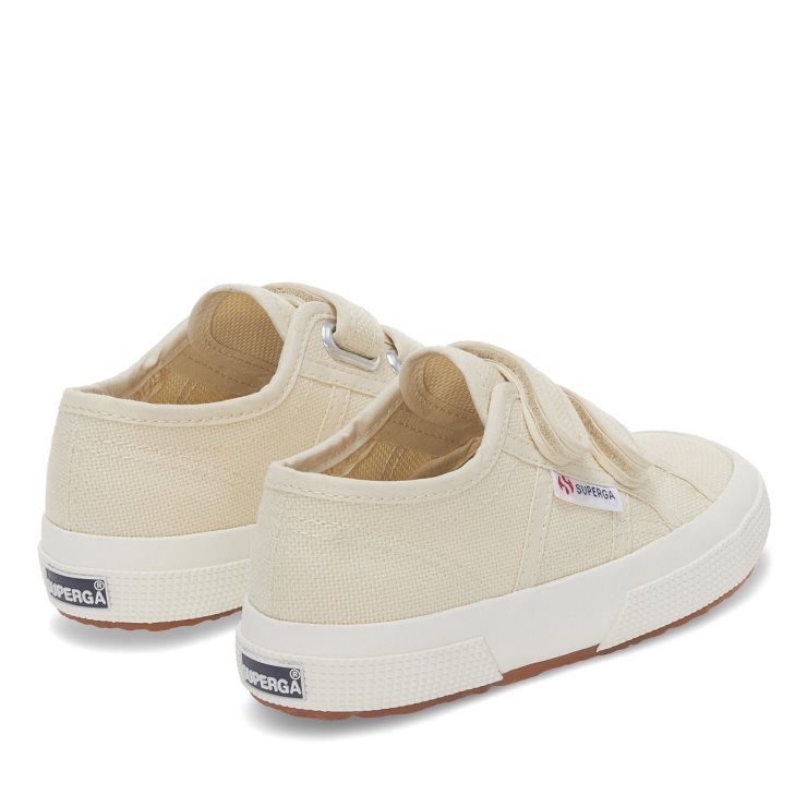 Superga 2750 Jstrap Classic Kids Beige Lt Eggshell - F Avorio