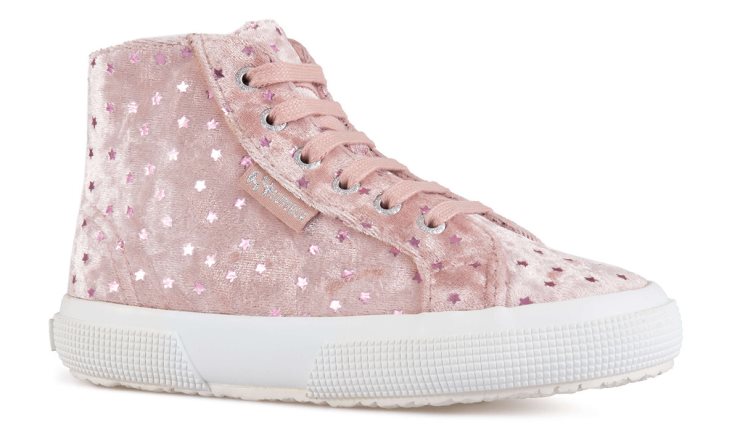 Superga 2795 Kindersamt Sterne Rosa Blasslila-rosa Rauch Sta