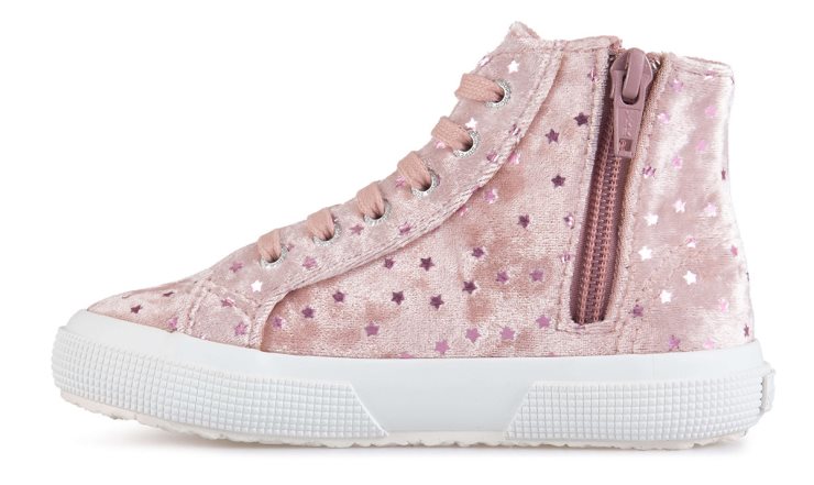 Superga 2795 Kindersamt Sterne Rosa Blasslila-rosa Rauch Sta