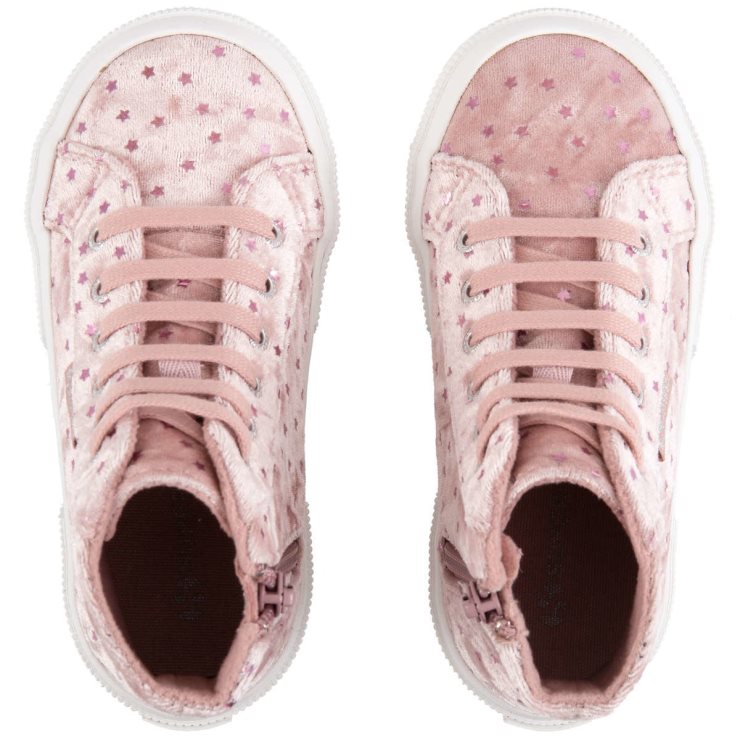 Superga 2795 Kindersamt Sterne Rosa Blasslila-rosa Rauch Sta