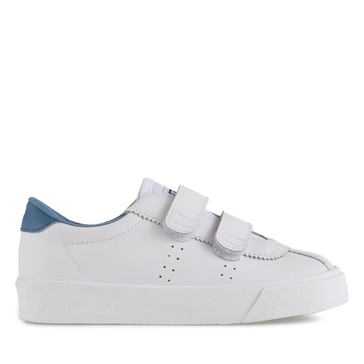 Superga 2843 Superga Sport Club S Kinder Weiß-blau Lt Kobalt