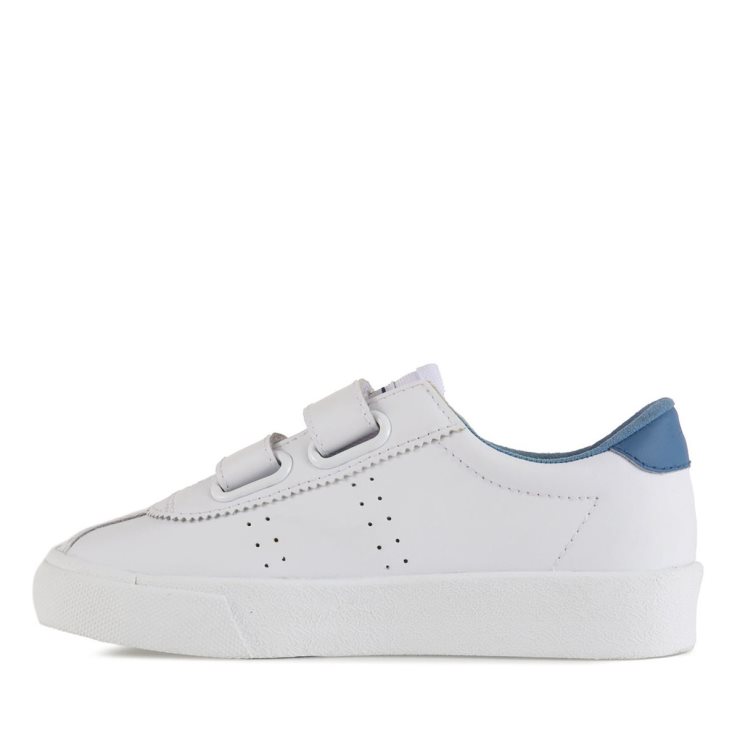 Superga 2843 Superga Sport Club S Kinder Weiß-blau Lt Kobalt