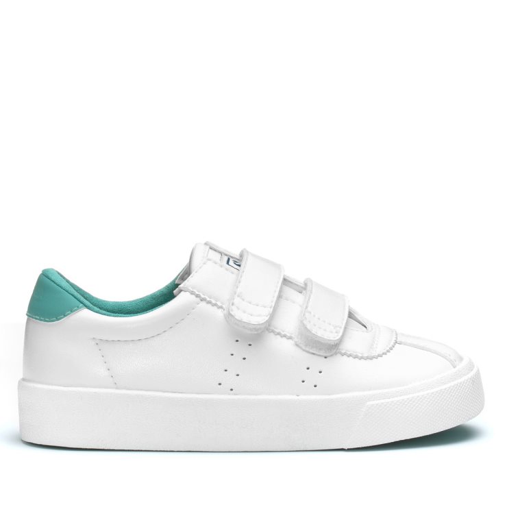 Superga 2843 Kids Club S Vegan Weiß-türkis Dusty