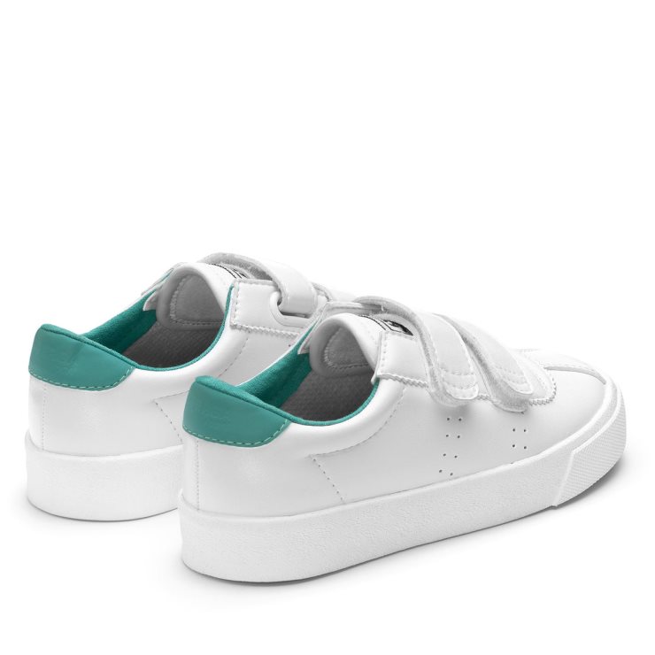 Superga 2843 Kids Club S Vegan Weiß-türkis Dusty