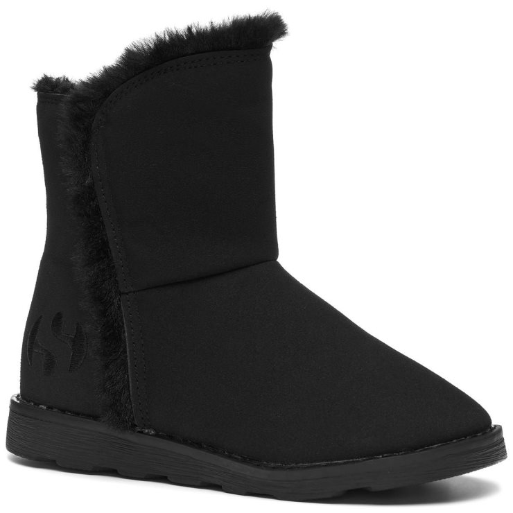 Superga 4033 Kinder Wildlederimitat Total Schwarz