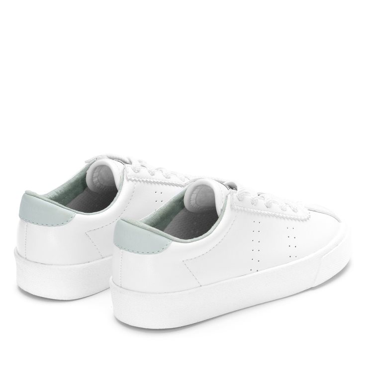 Superga 2843 Kids Club S Veganes Leder Weiß-grüner Eisberg