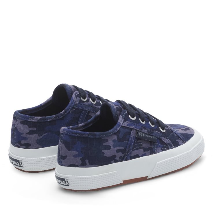 Superga 2750 Kinder Camo Ripstop Blau Grau