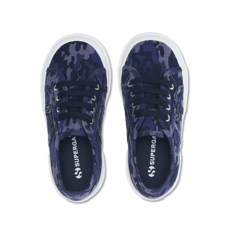 Superga 2750 Kinder Camo Ripstop Blau Grau