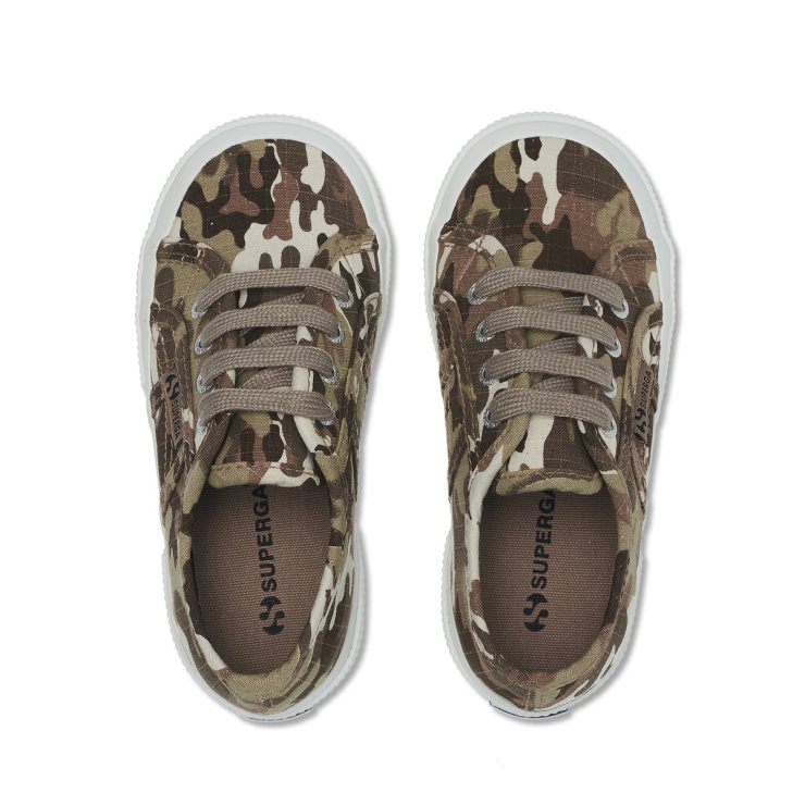 Superga 2750 Kids Camo Ripstop Beige Raw Camouflage