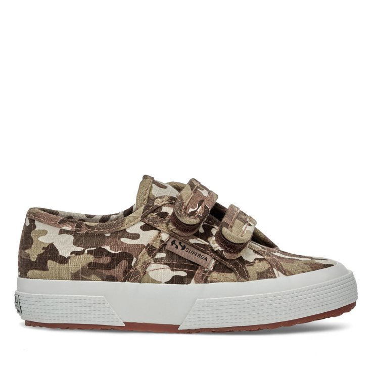 2750 Kids Straps Camo Ripstop Beige Raw Camouflage Superga
